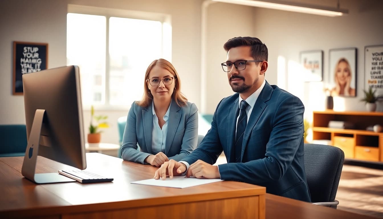 Headhunter Schweiz berät einen Kandidaten in einem modernen Büro.