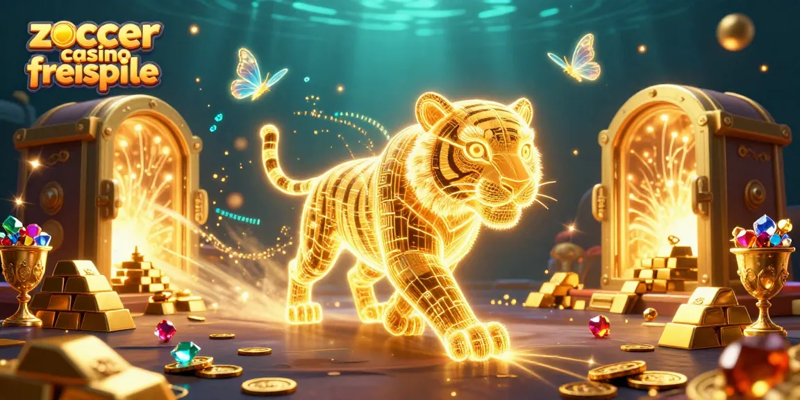 Erlebe die Zoccer Casino Freispiele mit einem leuchtenden Tiger und schimmernden Schätzen in einer dynamischen 3D-Welt.