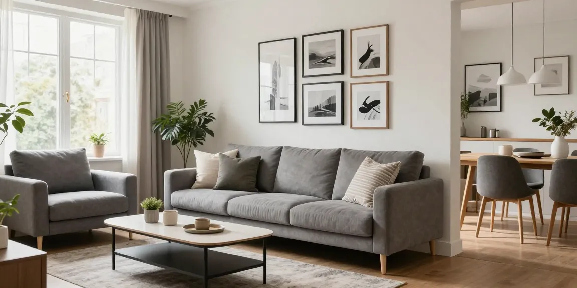 Einladendes Wohnzimmer mit stilvollen Möbeln, ideal für Möbel online kaufen.