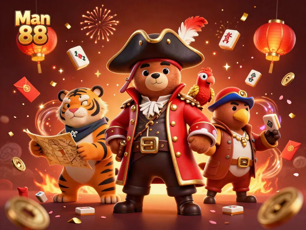Experience thrilling gameplay at Man 88 with dynamic casino elements in a vibrant celebration scene