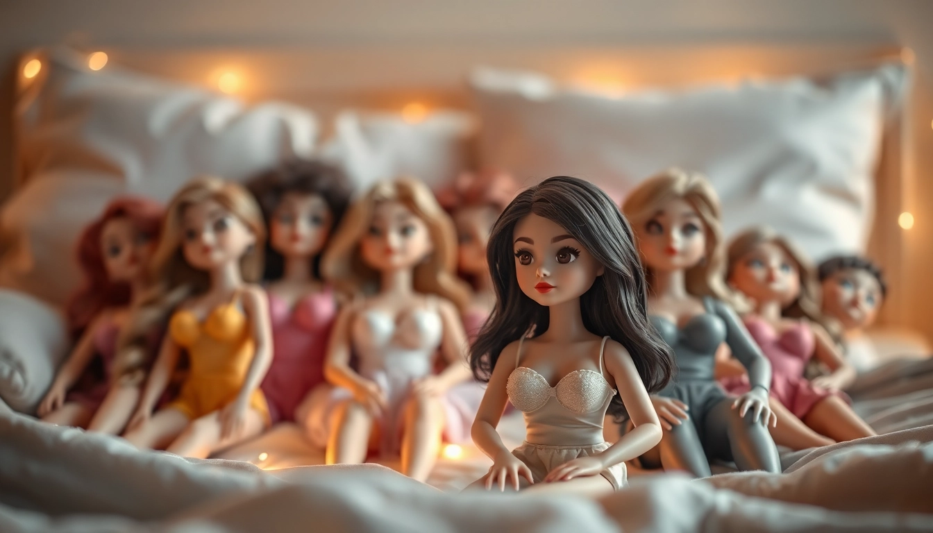 Erforschen Sie die Vielfalt der Love Dolls in einem einladenden Schlafzimmer mit sanfter Beleuchtung.