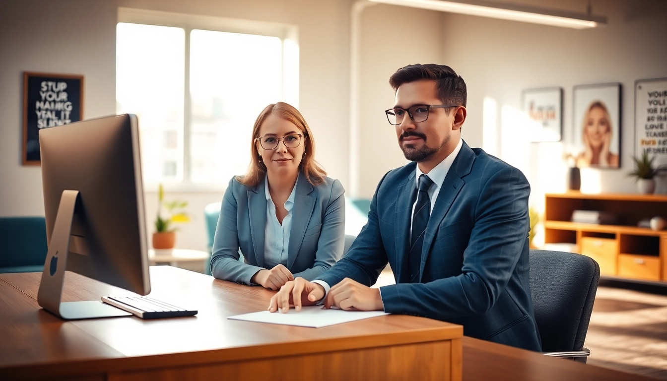 Headhunter Schweiz berät einen Kandidaten in einem modernen Büro.