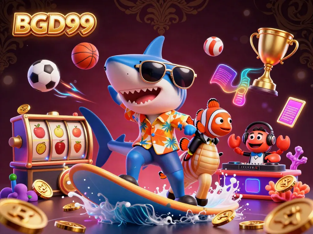 Experience thrilling casino adventures with BGD99 featuring underwater characters and vibrant games.