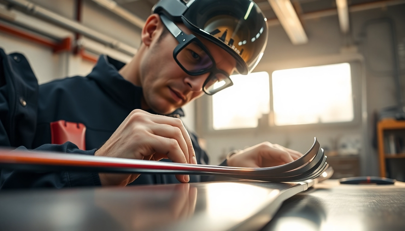 Techniker überprüft präzise Auto Kufen zur Qualitätssicherung.