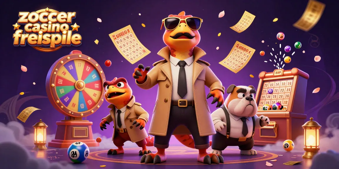 Experience excitement with Zoccer Casino Freispiele, as animated raptors charm a bouncer amidst colorful gaming elements.