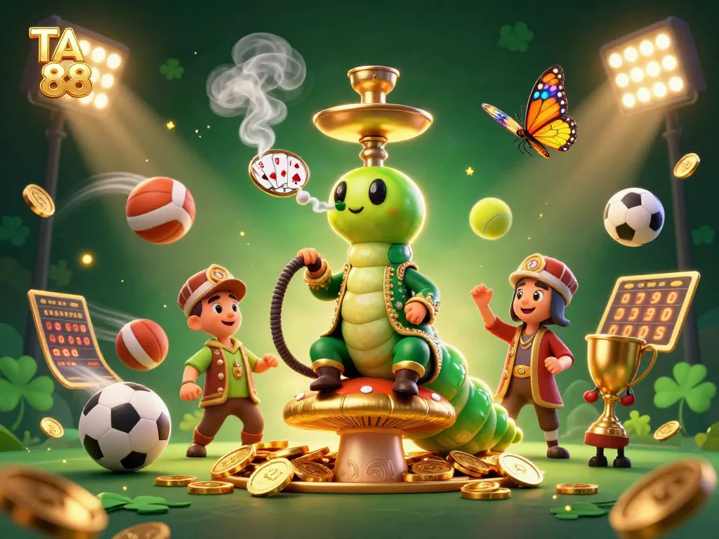 Experience the excitement of TA 88 with dynamic sports betting elements in a vibrant illustration.