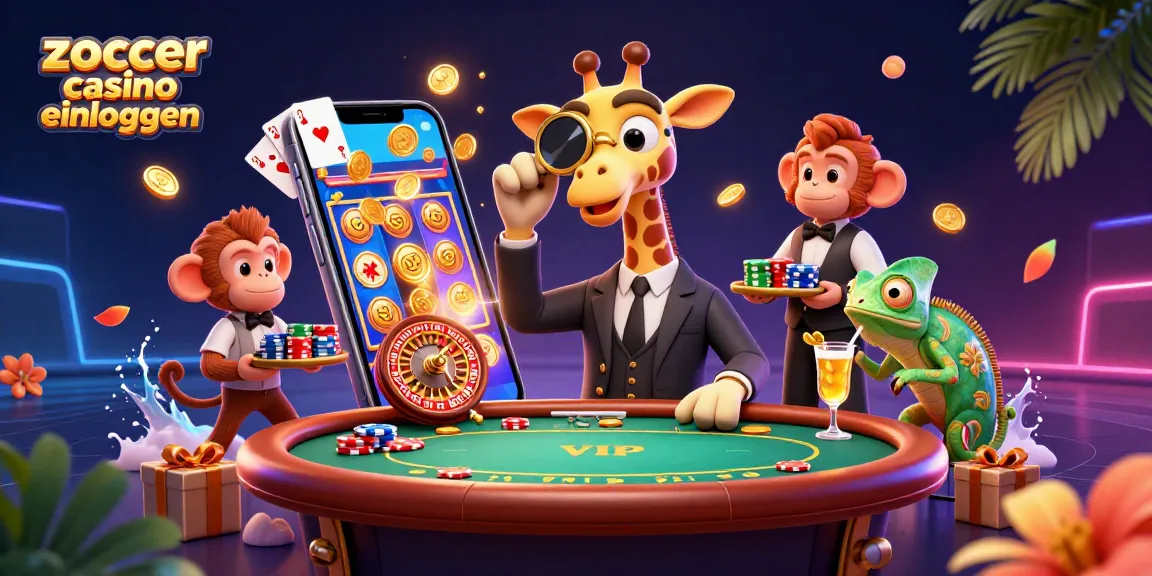 Experience the excitement of zoccer casino einloggen with high-roller characters at a vibrant casino scene.